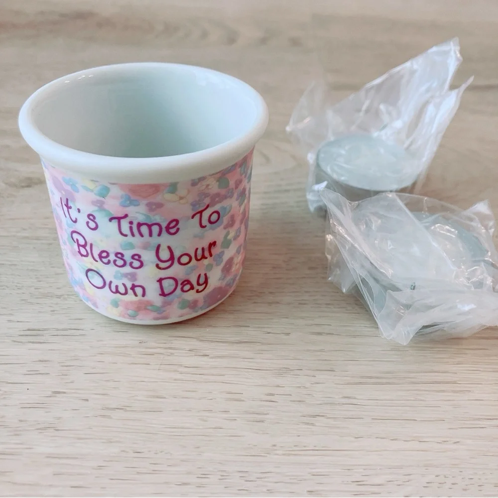 Precious Moments Ceramic Candle Holder Floral 2 Candles